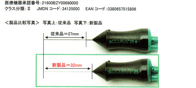アキュラス２５Gプラスプローブ（ロング）新発売