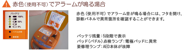 赤色でアラームが鳴る場合